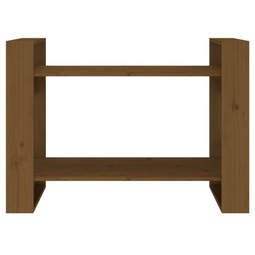 Bogreol/rumdeler i massivt fyrretræ - 80×35×56,5 cm, gyldenbrun