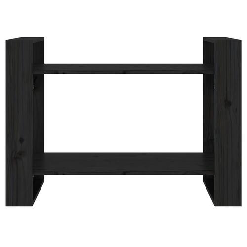 Bogreol/rumdeler 80x35x56,5 cm massivt fyrretræ sort