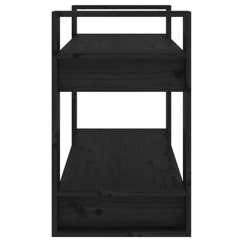 Bogreol/rumdeler 80x35x56,5 cm massivt fyrretræ sort