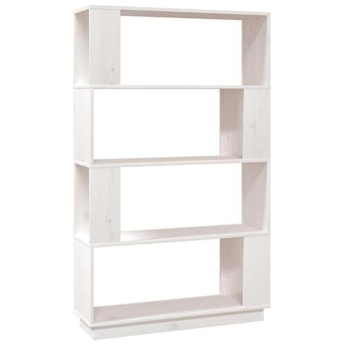 Bogreol/rumdeler 80x25x132 cm massivt fyrretræ hvid