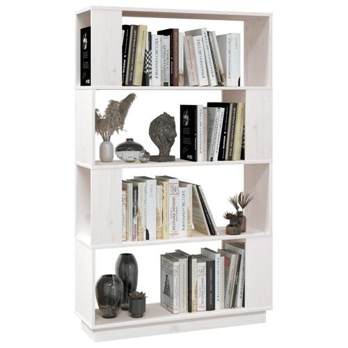 Bogreol/rumdeler 80x25x132 cm massivt fyrretræ hvid