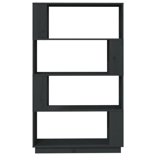 Bogreol/rumdeler 80x25x132 cm massivt fyrretræ grå