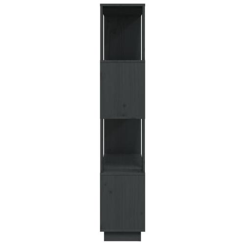 Bogreol/rumdeler 80x25x132 cm massivt fyrretræ grå