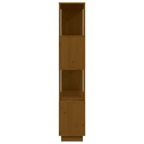 Bogreol/rumdeler 80x25x132 cm massivt fyrretræ gyldenbrun