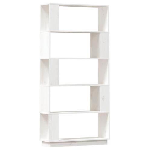 Bogreol/rumdeler 80x25x163,5 cm massivt fyrretræ hvid