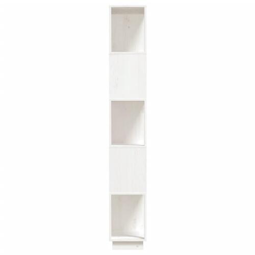 Bogreol/rumdeler 80x25x163,5 cm massivt fyrretræ hvid