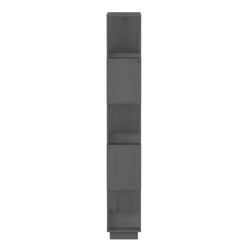 Bogreol/rumdeler 80x25x163,5 cm massivt fyrretræ grå