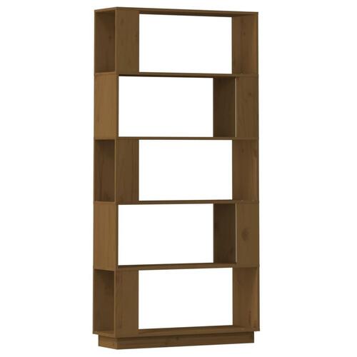 Bogreol/rumdeler 80x25x163,5 cm massivt fyrretræ gyldenbrun