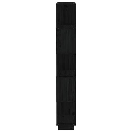 Bogreol/rumdeler 80x25x163,5 cm massivt fyrretræ sort