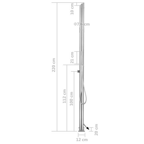 Havebruser 220 cm rustfrit stål