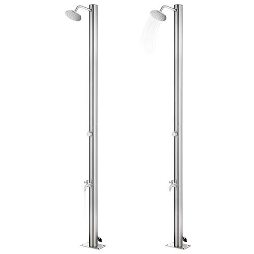 Havebruser med brun bund 220 cm rustfrit stål