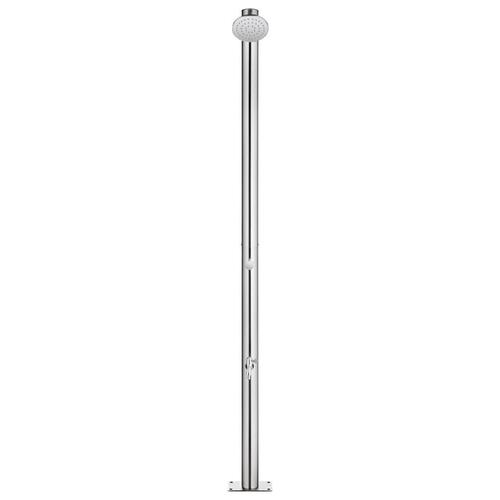 Havebruser med brun bund 220 cm rustfrit stål