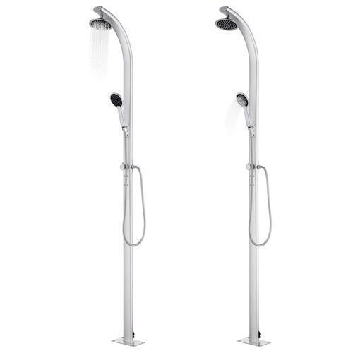 Havebruser med brun bund 220 cm aluminium
