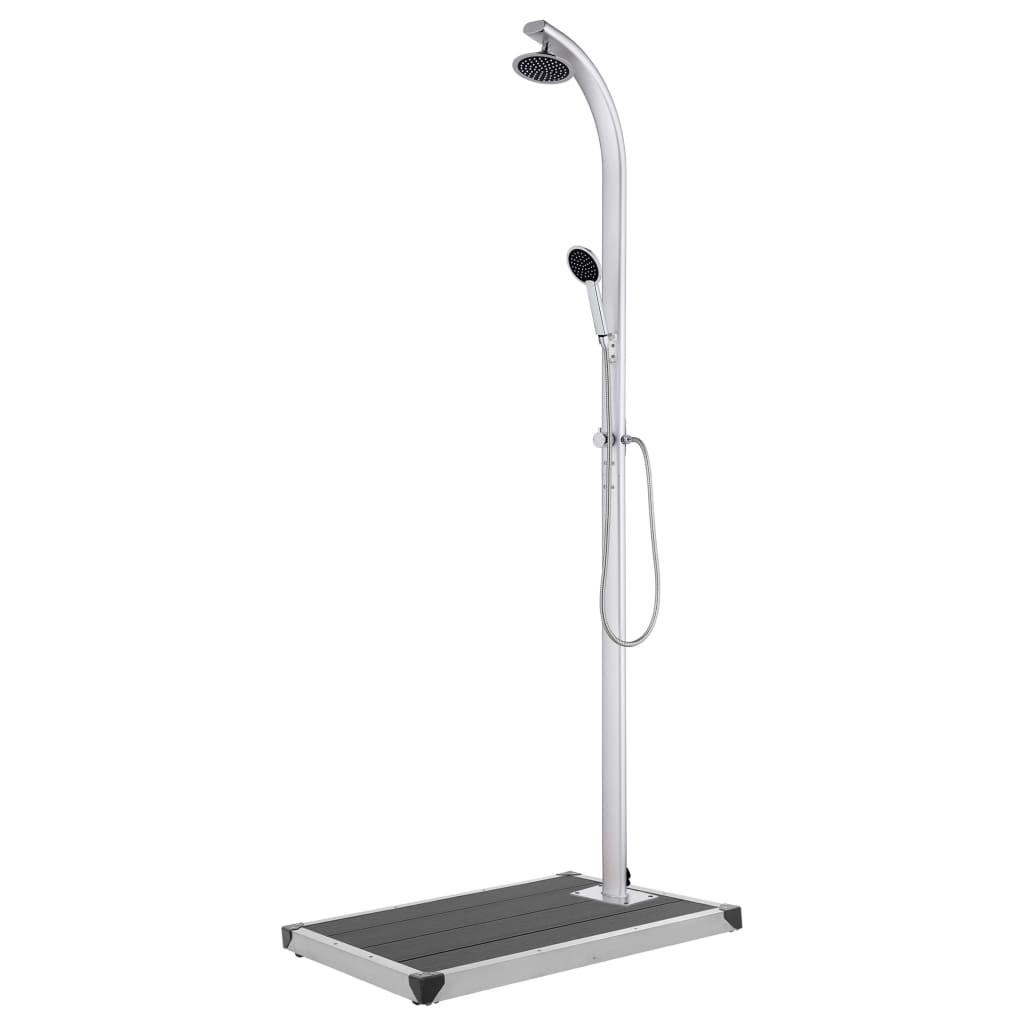 Havebruser med grå bund 220 cm aluminium