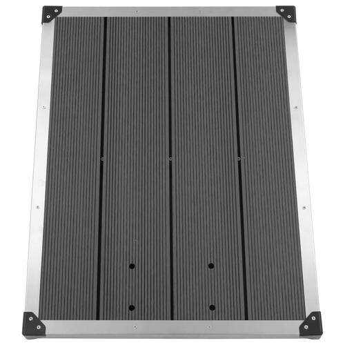 Havebruser med grå bund 220 cm aluminium