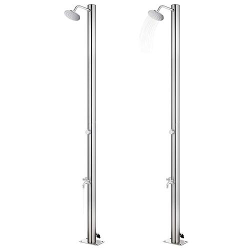 Havebruser med brun bund 220 cm rustfrit stål