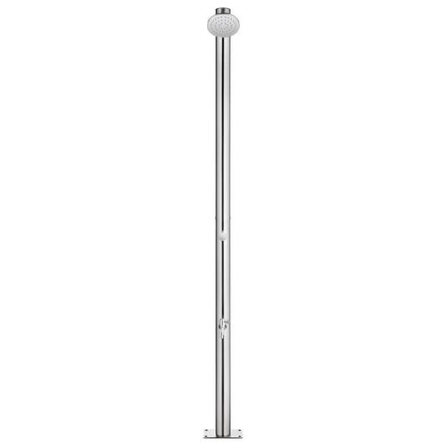 Havebruser med brun bund 220 cm rustfrit stål