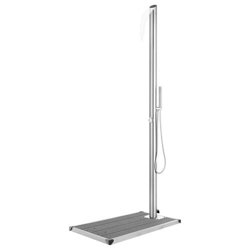 Havebruser med grå bund 225 cm rustfrit stål