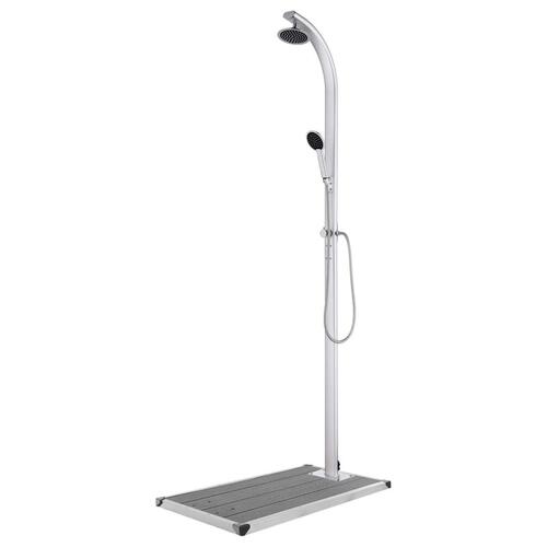 Havebruser med grå bund 220 cm aluminium