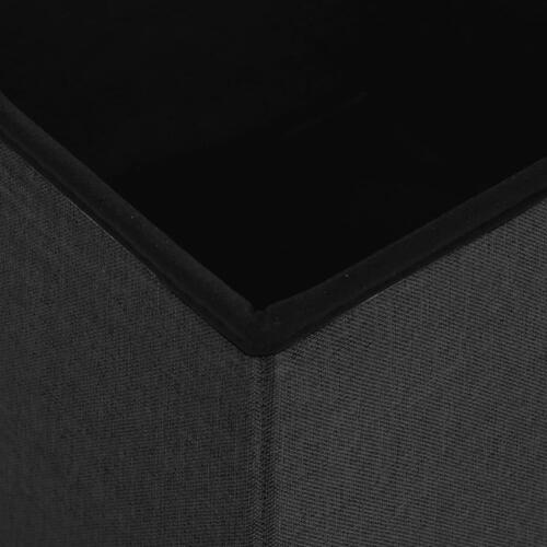 Foldbare opbevaringspuffer 2 stk. kunstlærred sort