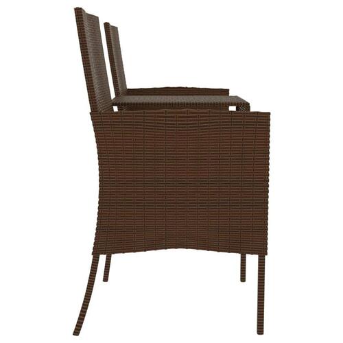 2-personers havestol med tebord polyrattan brun
