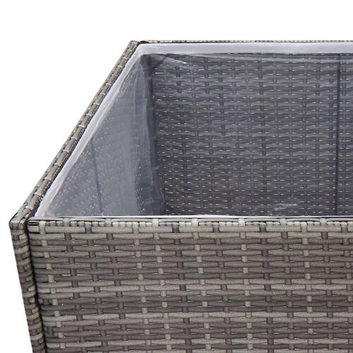 Plantekasse 80x80x80 cm polyrattan grå