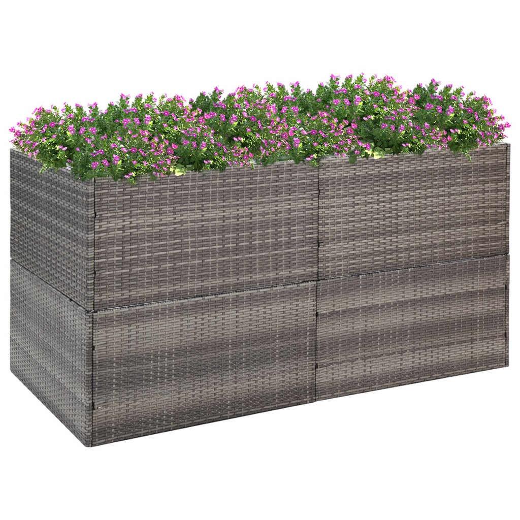 Plantekasse 157x80x80 cm polyrattan grå