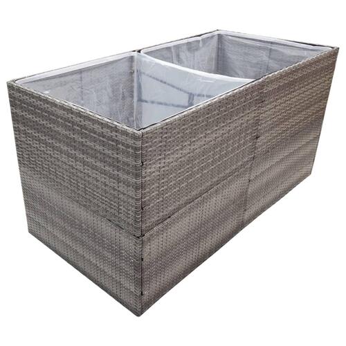 Plantekasse 157x80x80 cm polyrattan grå