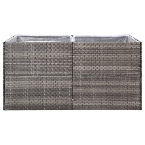 Plantekasse 157x80x80 cm polyrattan grå
