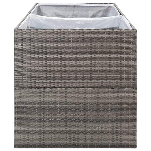Plantekasse 157x80x80 cm polyrattan grå