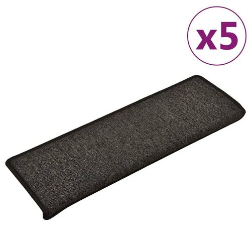 Trappemåtter 5 stk. 65x25 cm antracitgrå