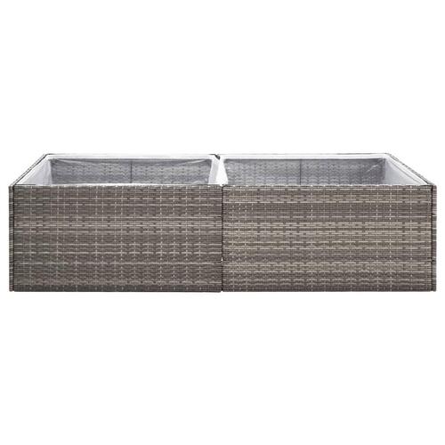 Plantekasse 157x80x40 cm polyrattan grå