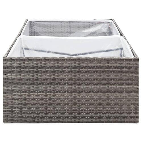 Plantekasse 157x80x40 cm polyrattan grå