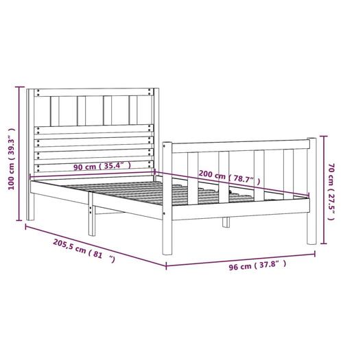 Sengeramme 90x200 cm massivt træ