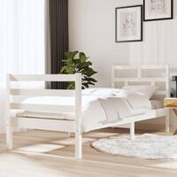 Sengeramme 75x190 cm Small Single massivt træ hvid