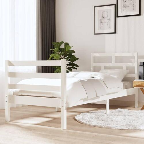 Sengeramme 75x190 cm Small Single massivt træ hvid