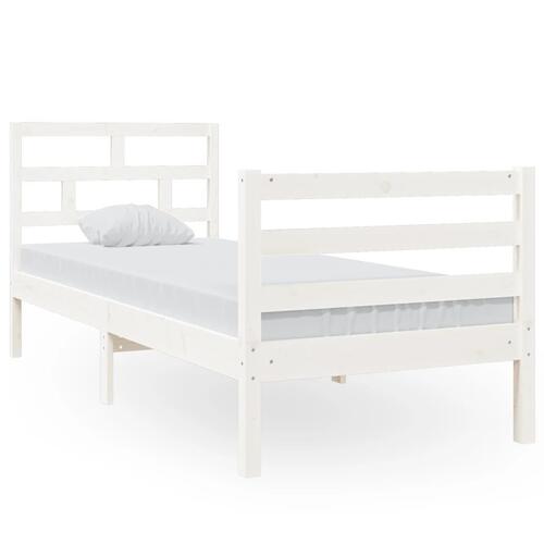 Sengeramme 75x190 cm Small Single massivt træ hvid