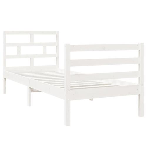 Sengeramme 75x190 cm Small Single massivt træ hvid