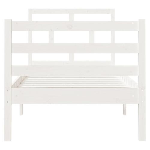 Sengeramme 75x190 cm Small Single massivt træ hvid