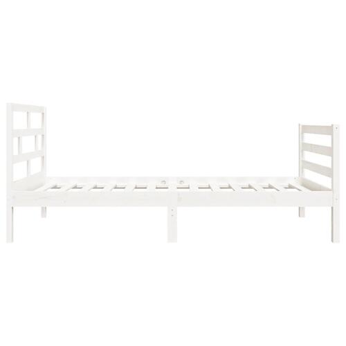 Sengeramme 75x190 cm Small Single massivt træ hvid