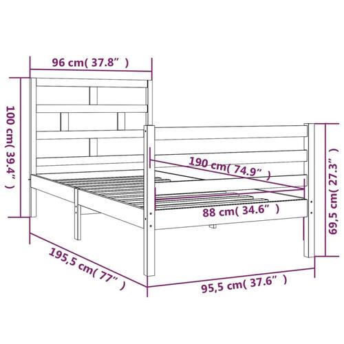Sengeramme 90x190 cm Single massivt træ