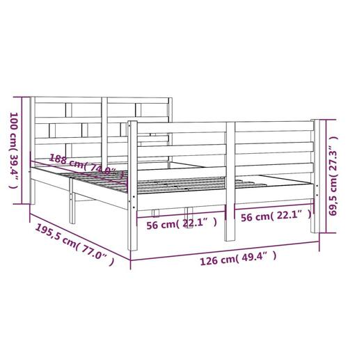 Sengeramme 120x190 cm Small Double massivt træ