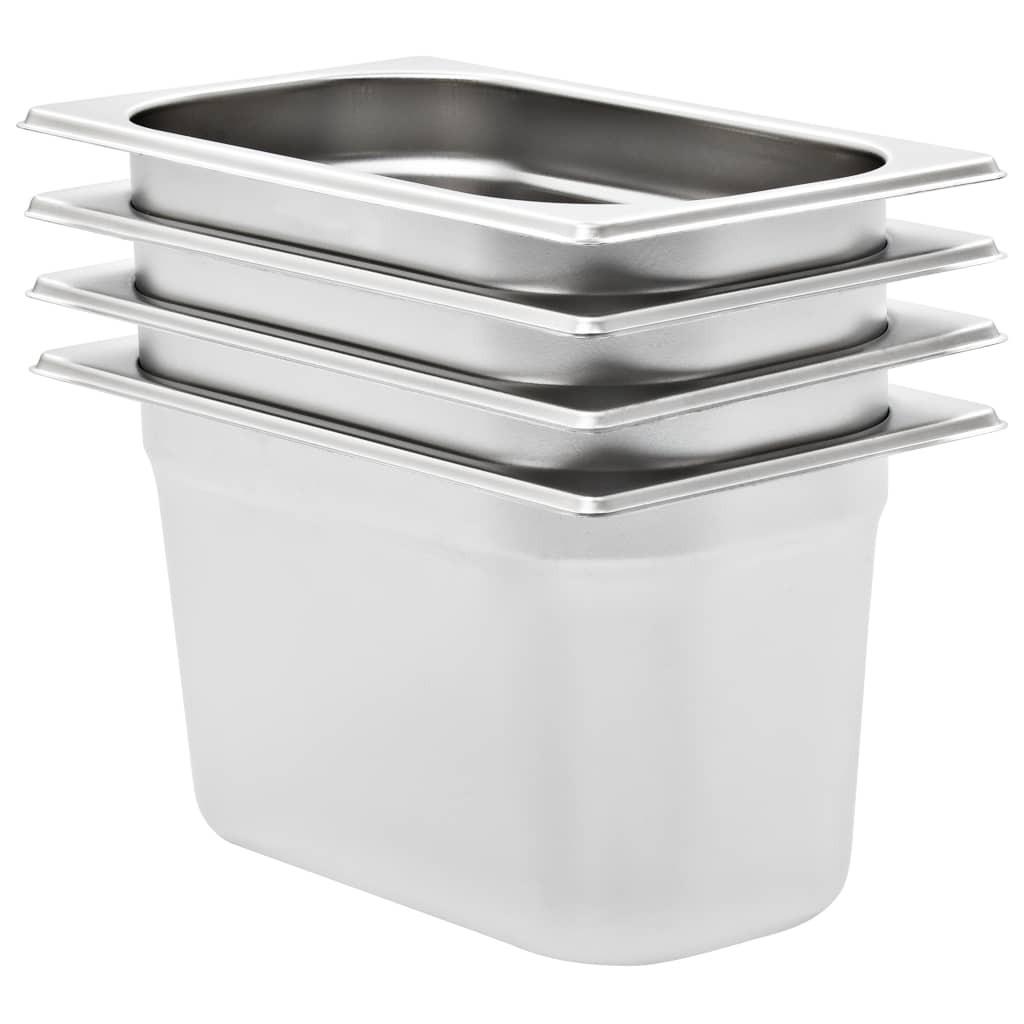 Gastronorm beholder 4 stk. GN 1/4 150 mm rustfrit stål