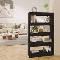 Bogreol/rumdeler 80x30x135 cm konstrueret træ sort
