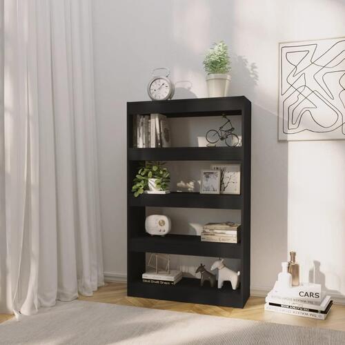 Bogreol/rumdeler 80x30x135 cm konstrueret træ sort