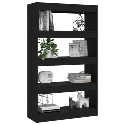 Bogreol/rumdeler 80x30x135 cm konstrueret træ sort