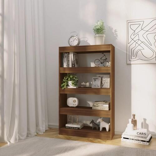 Bogreol/rumdeler 80x30x135 cm konstrueret træ brun egetræ