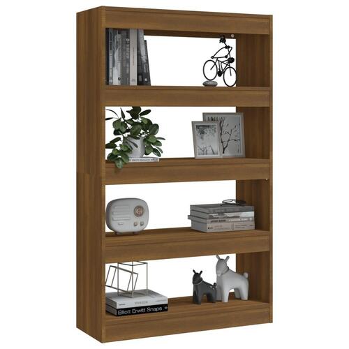 Bogreol/rumdeler 80x30x135 cm konstrueret træ brun egetræ