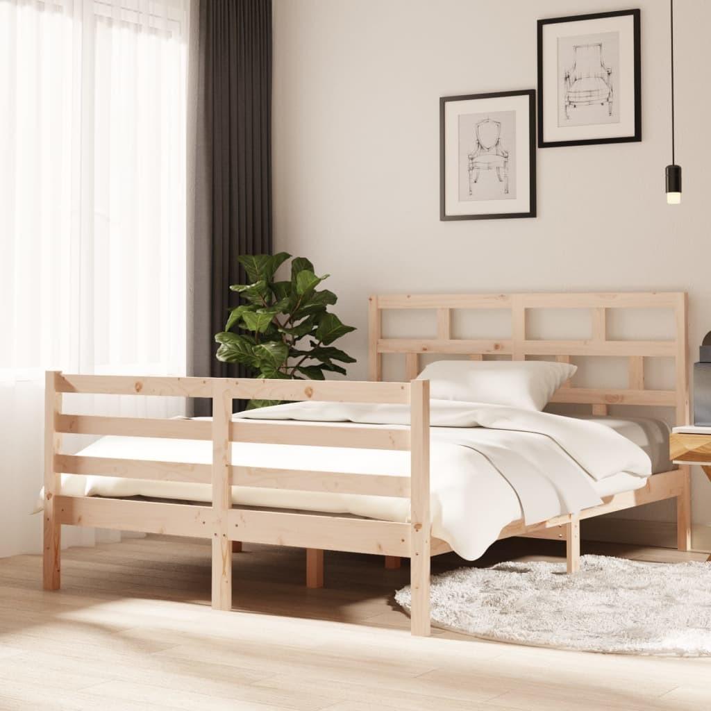 Sengeramme 135x190 cm dobbelt massivt træ