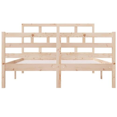 Sengeramme 135x190 cm dobbelt massivt træ
